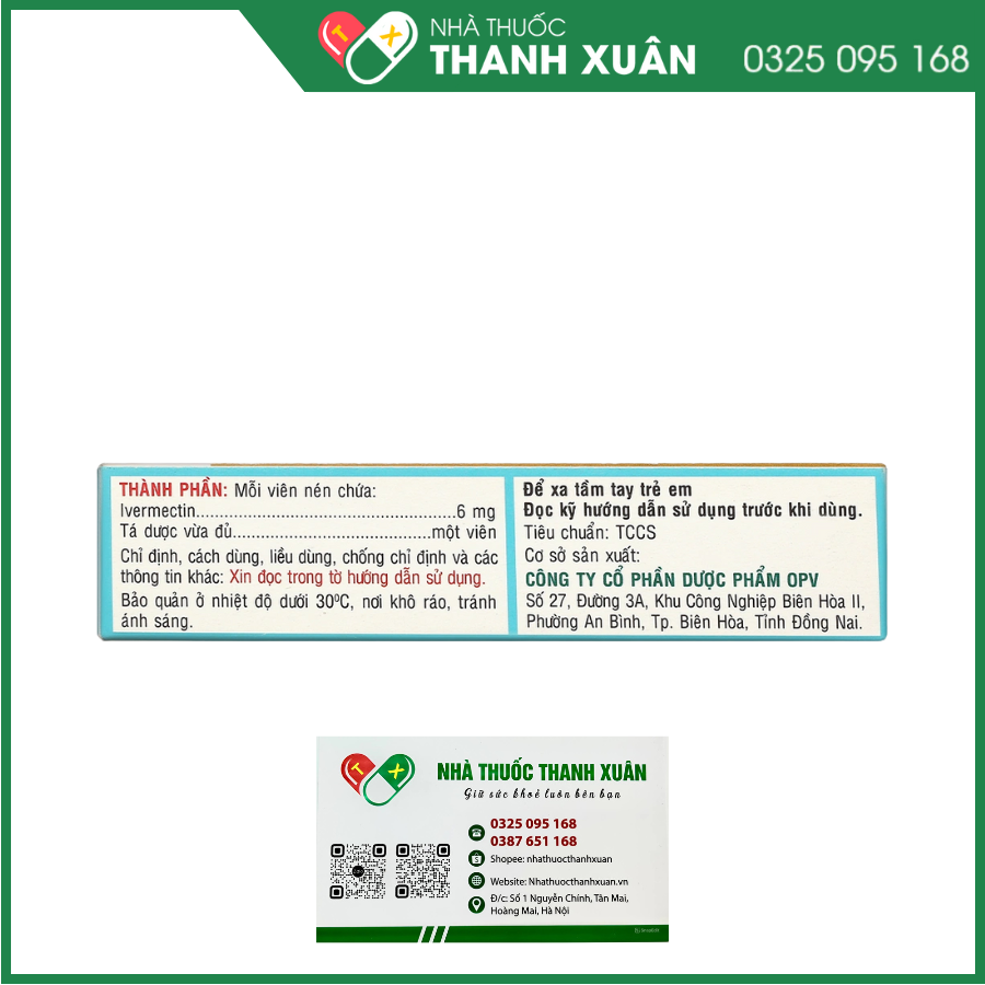 Opelomin 6 điều trị giun chỉ, giun lươn